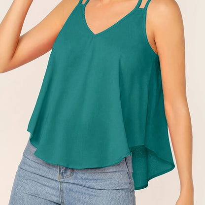 Damen Sommer Spaghettiträger Top mit lockerer Passform und modernem Design – Ideal für Freizeit und Alltag