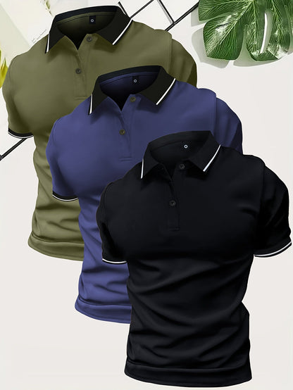 Men's Modern Casual Polo Shirt for Everyday and Leisure