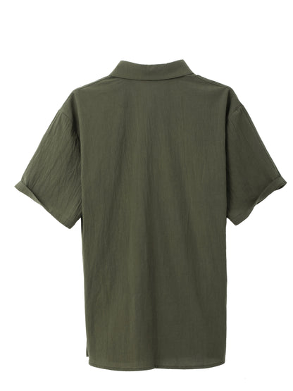 Men's Short-Sleeve Casual Shirt with Button Placket – Stylish Summer Shirt for Everyday & Weekend
