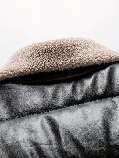 Men's quilted jacket in casual style with teddy collar – perfect for everyday and leisure use