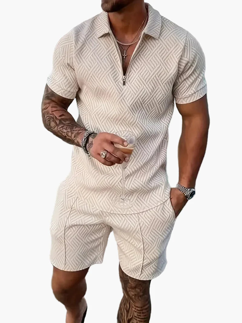 Men's Polo Shirt and Shorts Set – Modern Casual Style for Summer, Vacation & Everyday Wear