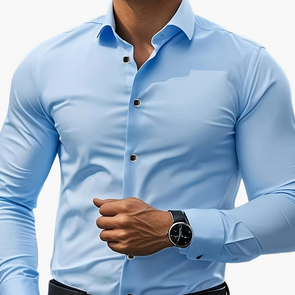 Men's Business Slim Fit Long Sleeve Shirt – Elegant Look for Office and Leisure