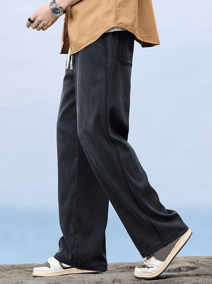 Men's Loose Casual Jeans with Drawstring – Relaxed Street Style for Everyday and Leisure