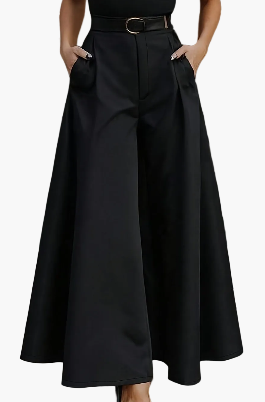 Damen Weitbeinige Palazzo Hose – Eleganter Business und Abend Look