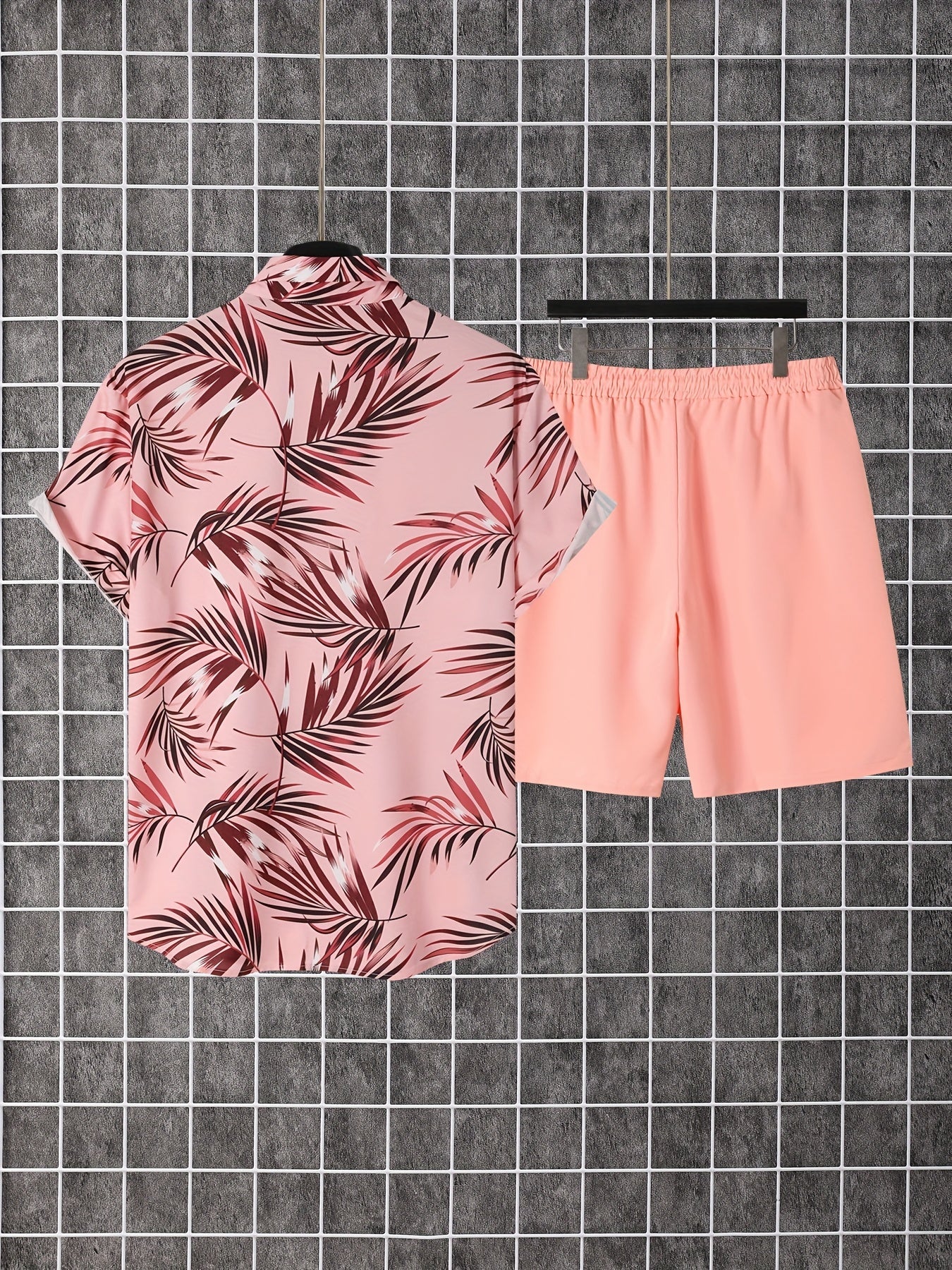 Herren Sommer Set – Kurzarm Hawaiihemd und Shorts, Freizeit Outfit für Urlaub & Alltag