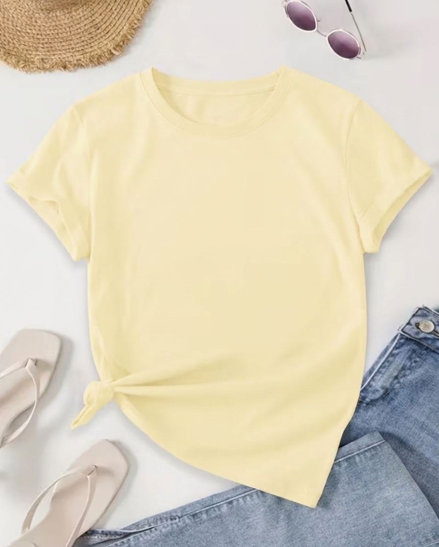 Women's Basic Short-Sleeve Crew Neck Casual T-Shirt