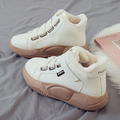 Women's high-top sneakers with hook-and-loop closure and lining