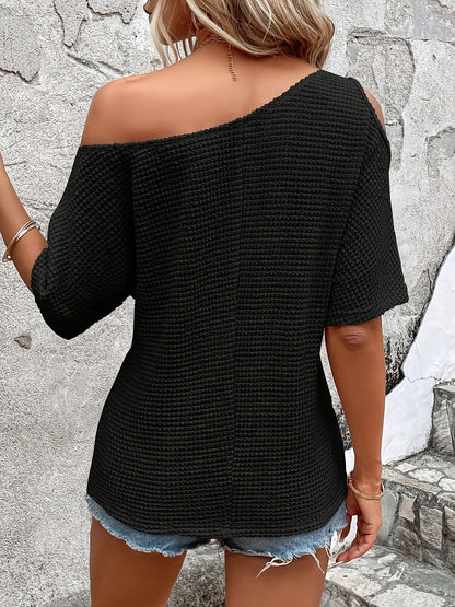 Women's Off-Shoulder Knit Shirt Summer Elegant Casual