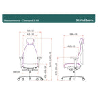 Bureaustoel ergonomisch zwart leer Therapod X, met hoofdsteun en 3D-armleggers