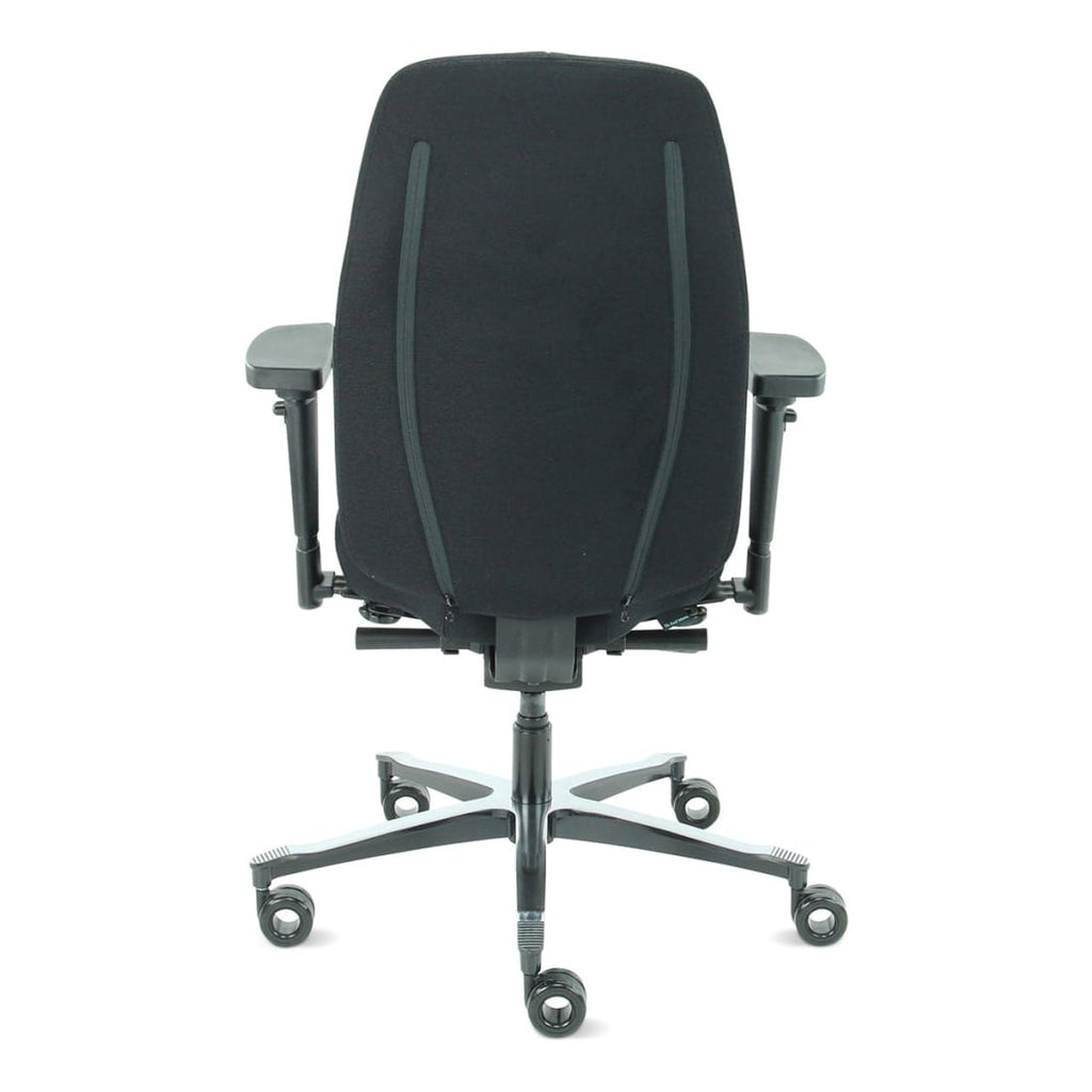 Bureaustoel ergonomisch zwart Therapod X2, met 3D-armleggers, schuifzitting en aluminium onderstel