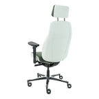Bureaustoel ergonomisch Therapod X2 gerecyclede wol olijfgroen/asgrijs, met hoofdsteun en 3D-armleggers