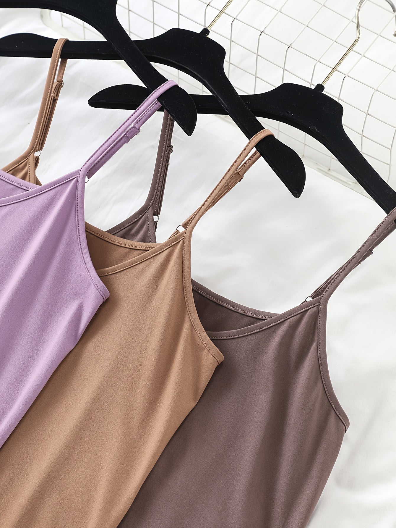 Women's Nightgown Set – Elegant Spaghetti Strap Slip Dress for Spring and Summer, 3-Pack