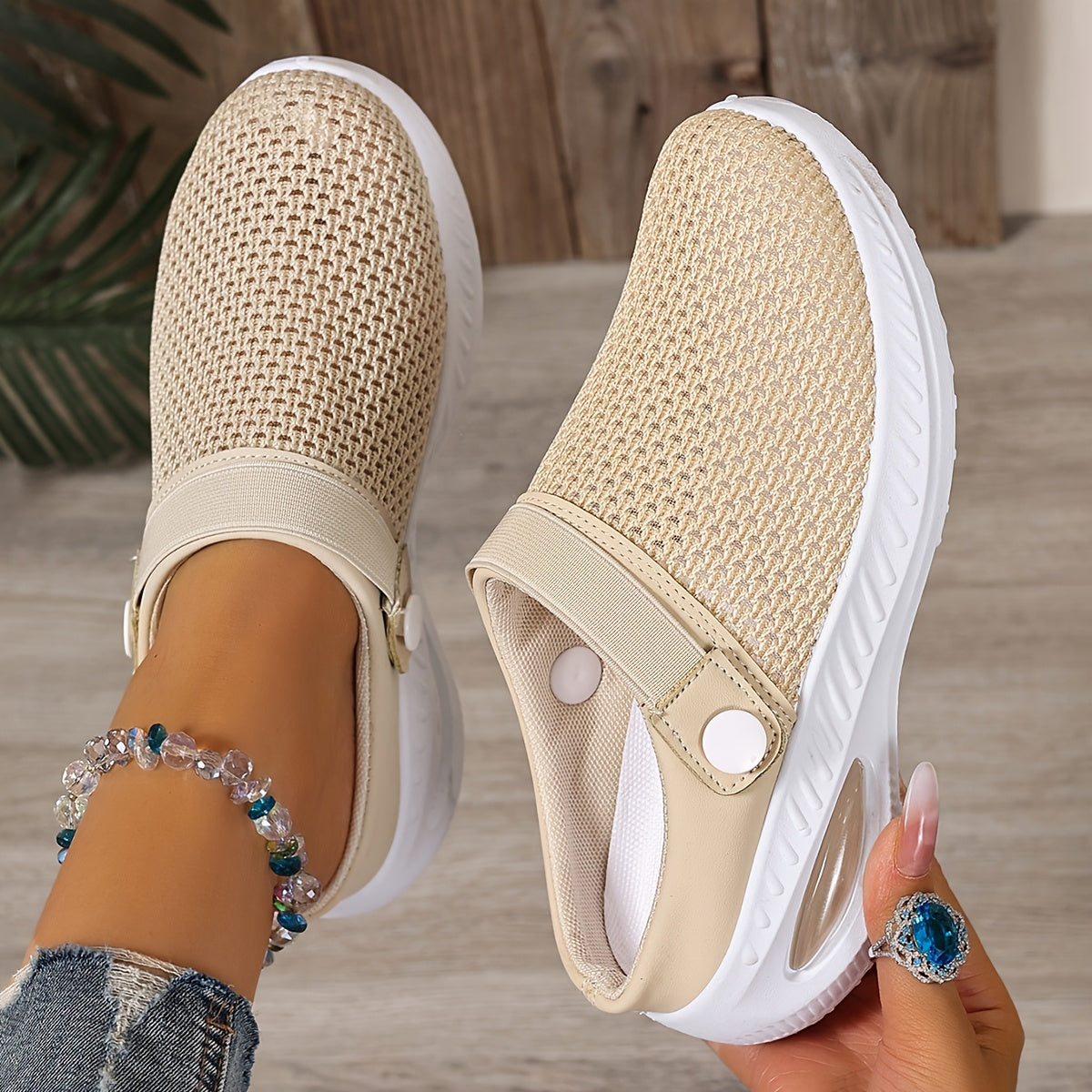 Women's Slip-On Mesh Clogs Comfortable Casual Shoes Sporty Style