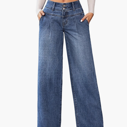Women's High Waist Wide Leg Jeans – Fashionable Flared Pants for Everyday and Leisure
