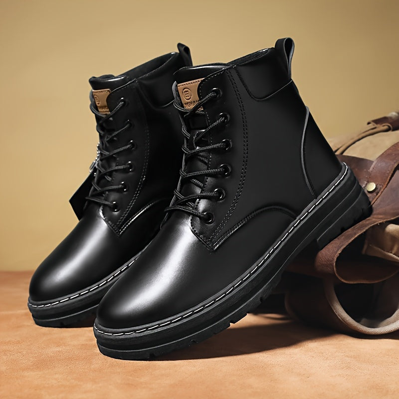 Herren Schnürstiefel Olivgrün mit Profilsohle