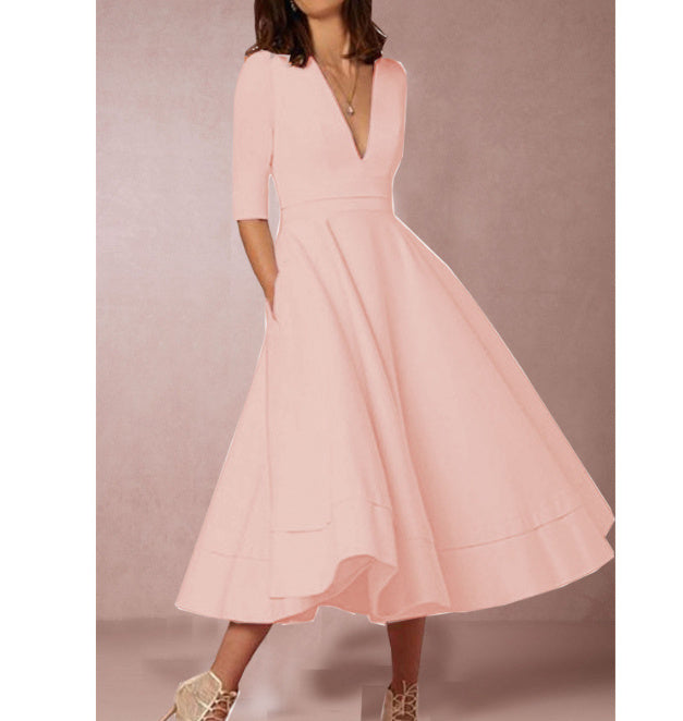 Jasmine – V-neck Dress in Retro 60s Swing Style