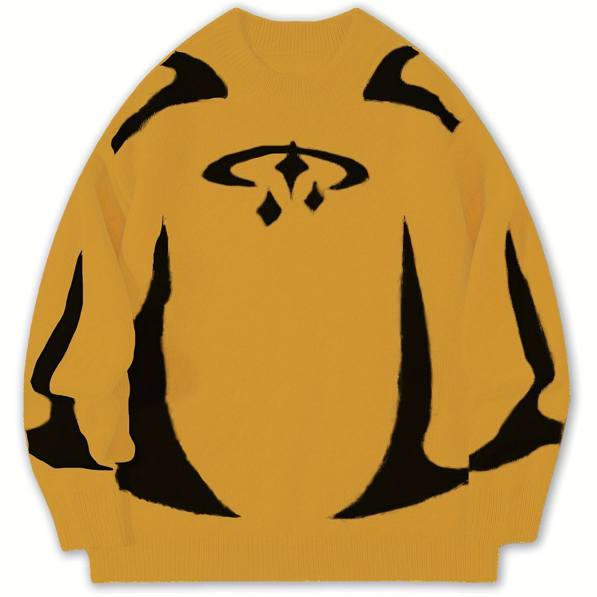 Unisex Strickpullover mit Rundhalsausschnitt und grafischem Muster