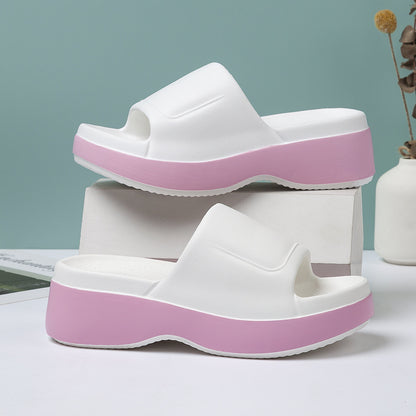 Women's Platform Slide Sandals with Open Toe – Comfortable Summer House Slippers for Everyday and Leisure Use