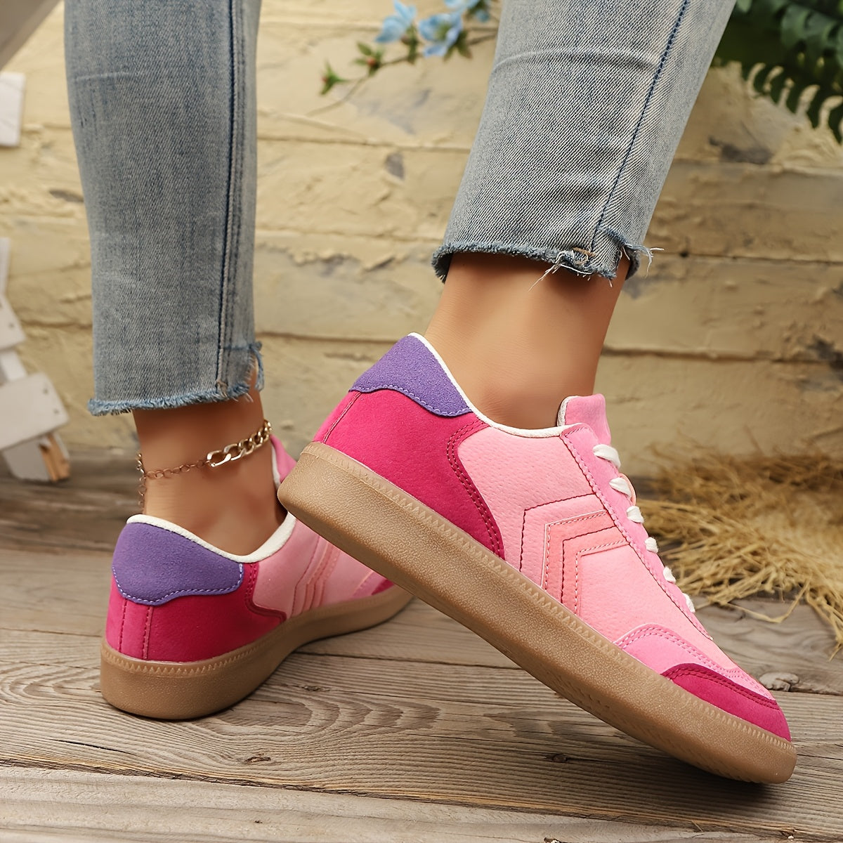 Damen Retro Sneaker Low-Top Freizeitmode – Bequeme Alltagsschuhe