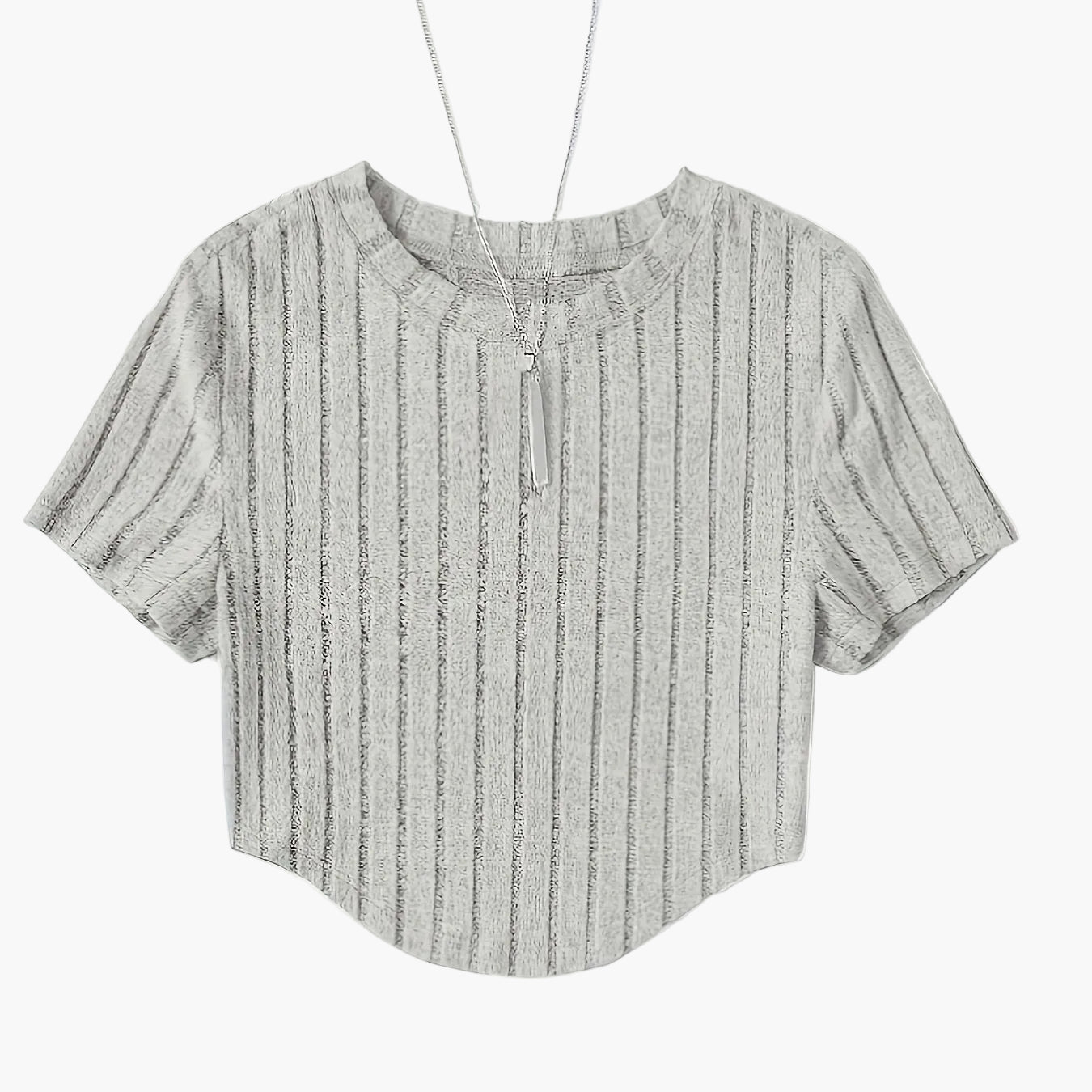 Women's Short-Sleeve Crop Top in Casual Style with Crew Neck – Perfect for Everyday and Leisure