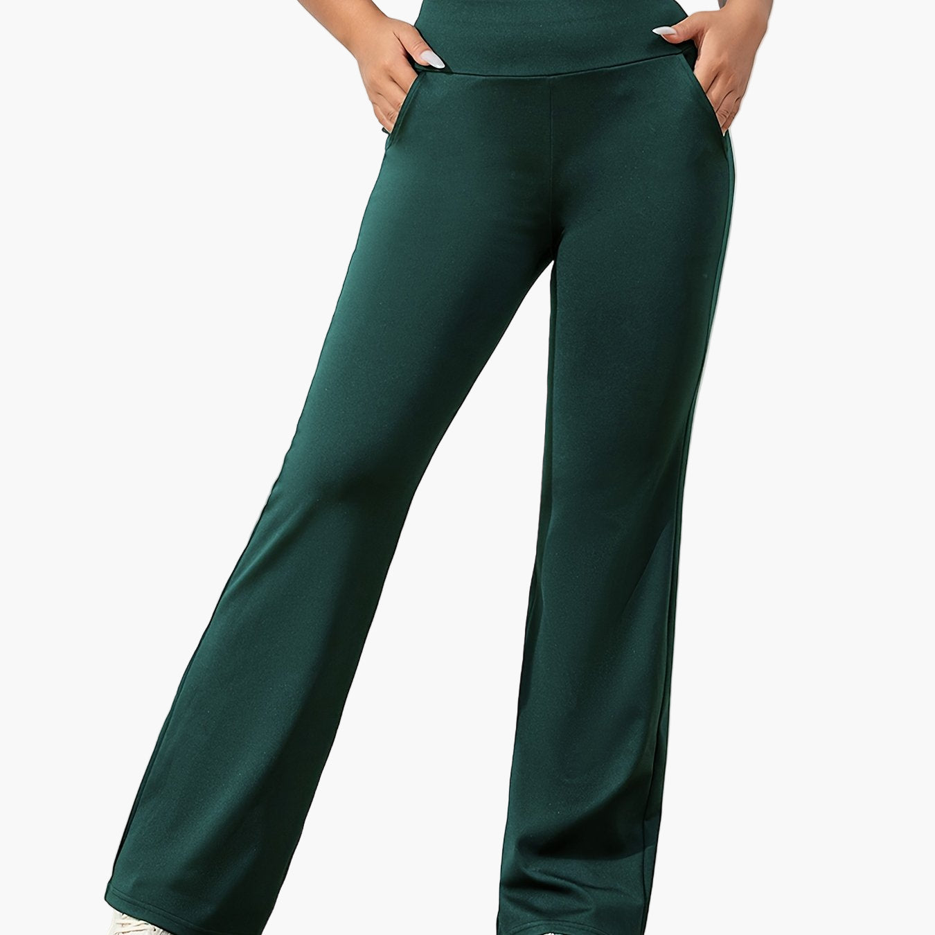 Women's Yoga Flared Pants – Comfortable Casual Pants with Pockets for Sports & Everyday Use