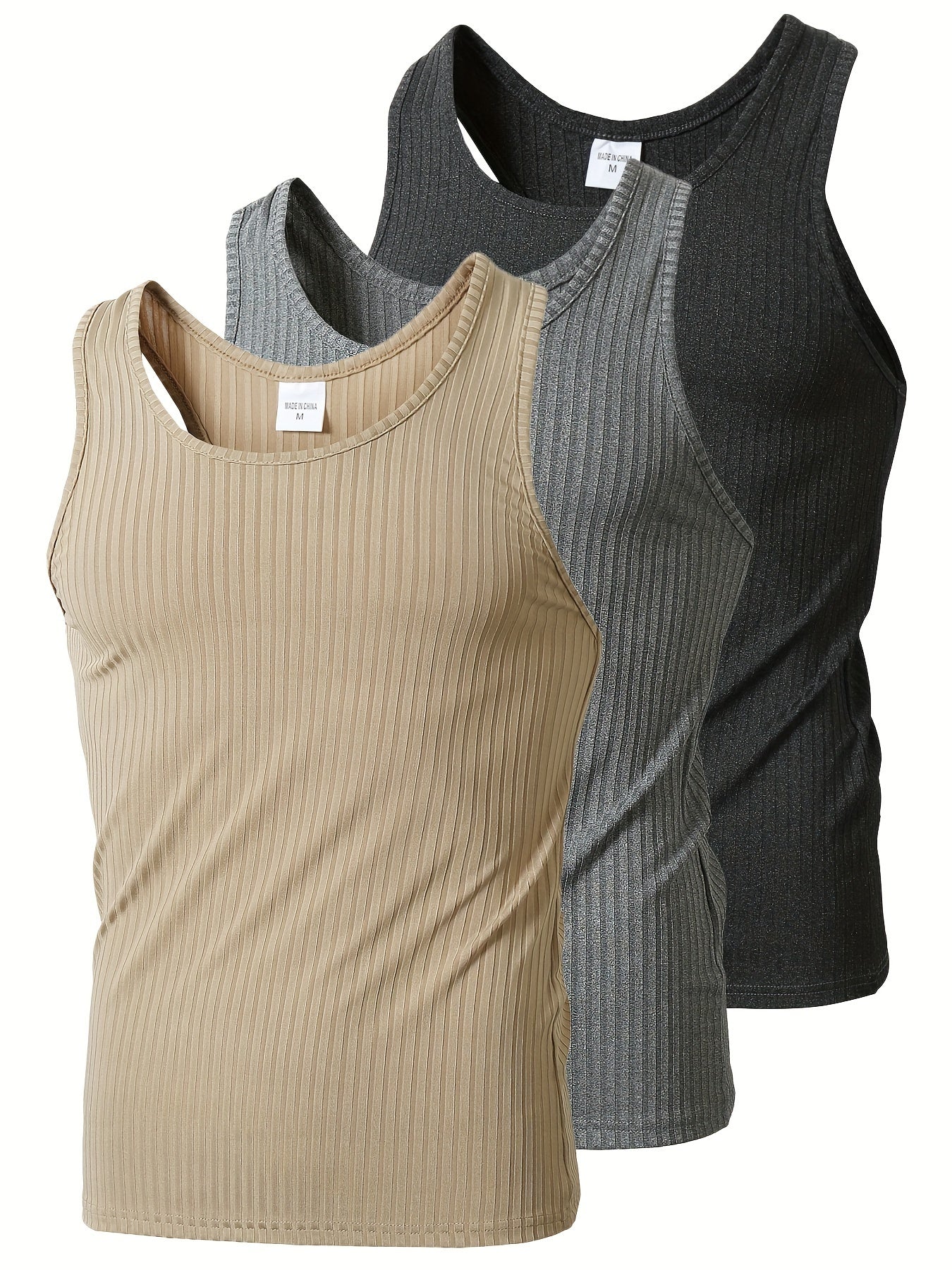 Men's Sports Tank Top Set – Casual Fitness and Leisure Undershirts, Pack of 3