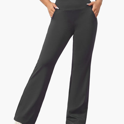 Women's Yoga Flared Pants – Comfortable Casual Pants with Pockets for Sports & Everyday Use