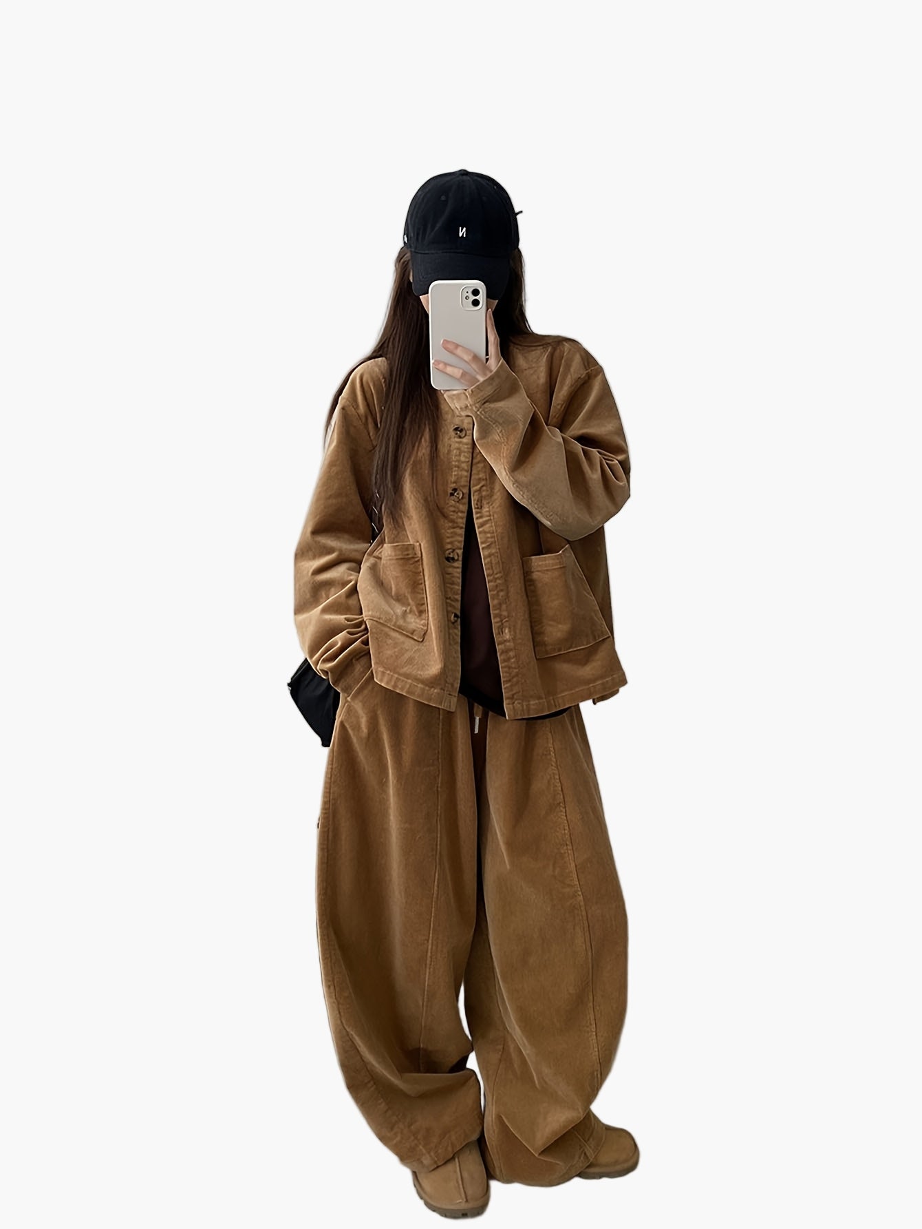 Women's Oversized Suit Two-Piece Set – Elegant Casual Look for Autumn and Winter