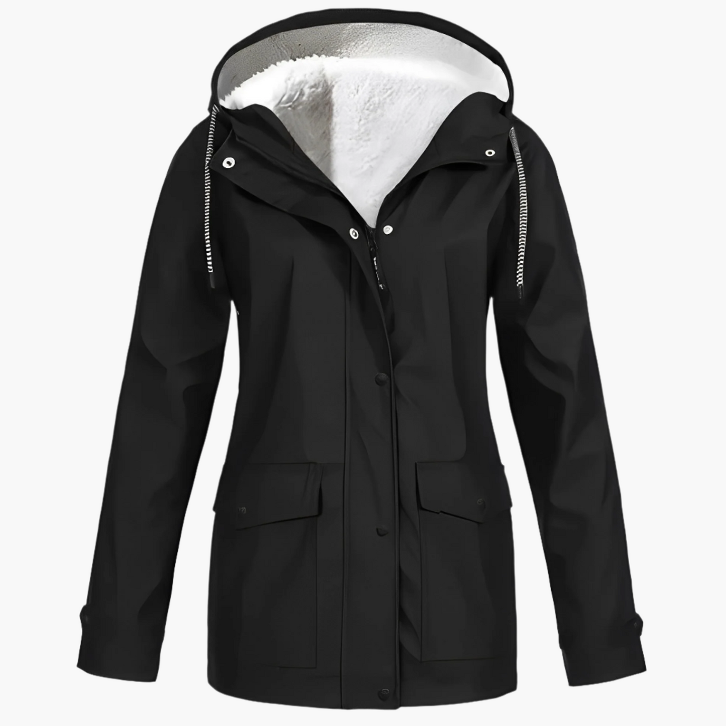 Women's Winter Rain Jacket with Fleece Lining – Waterproof Outdoor Jacket for Cold Days