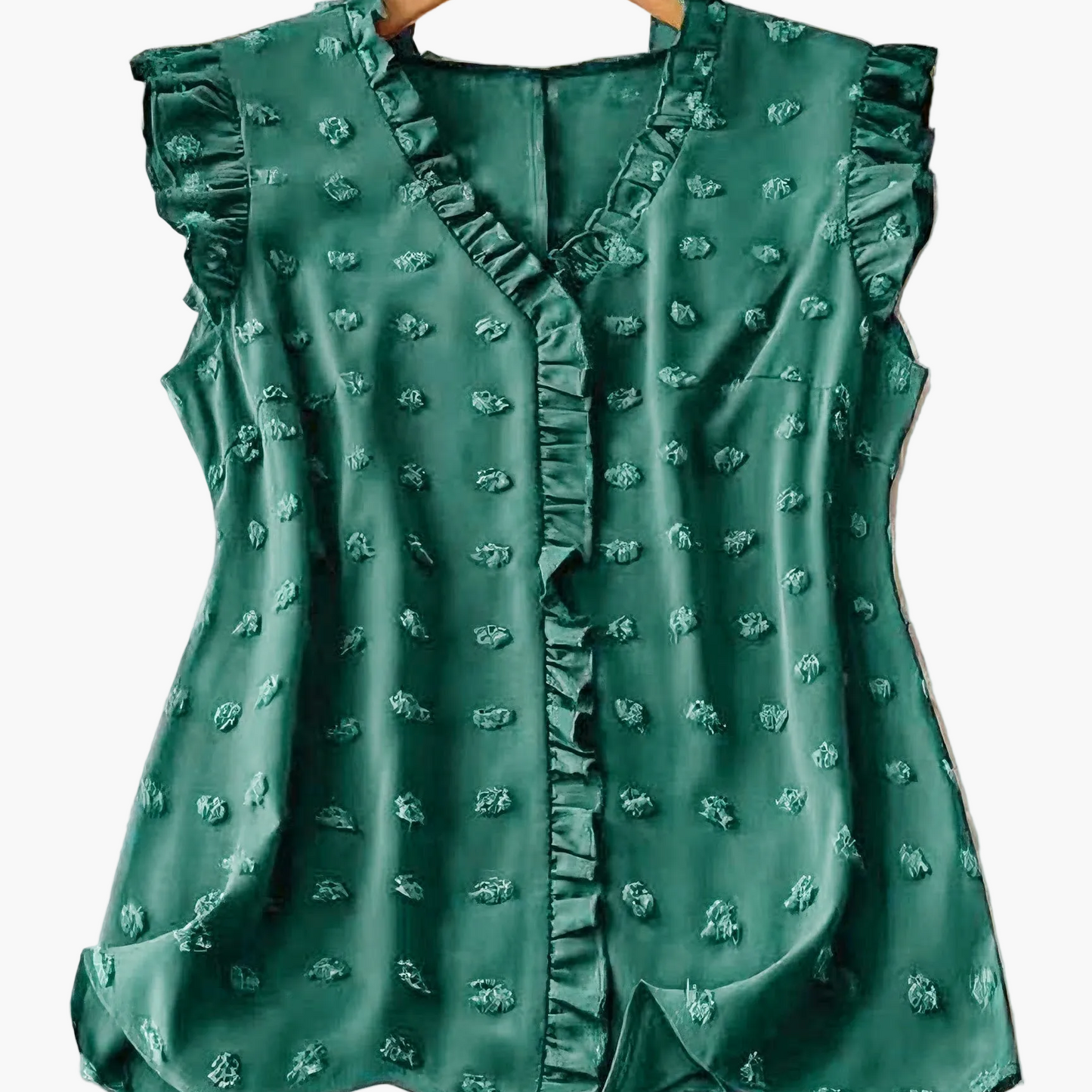 Women's Elegant Blouse with Ruffles and V-Neck – Casual & Office
