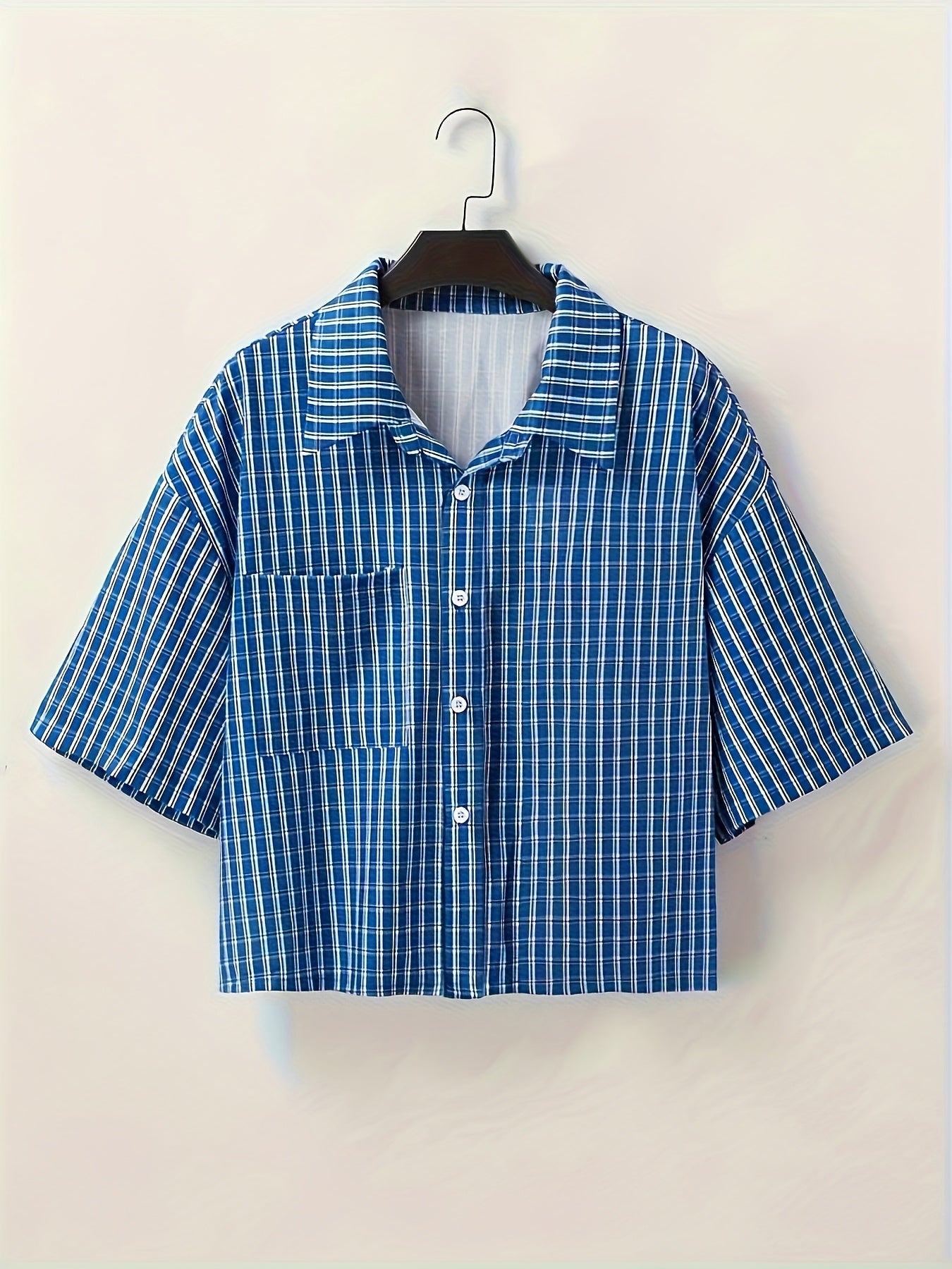 Herren Kurzarm Oversize Hemd im Karo-Design – Moderner Streetstyle für Freizeit & Alltag