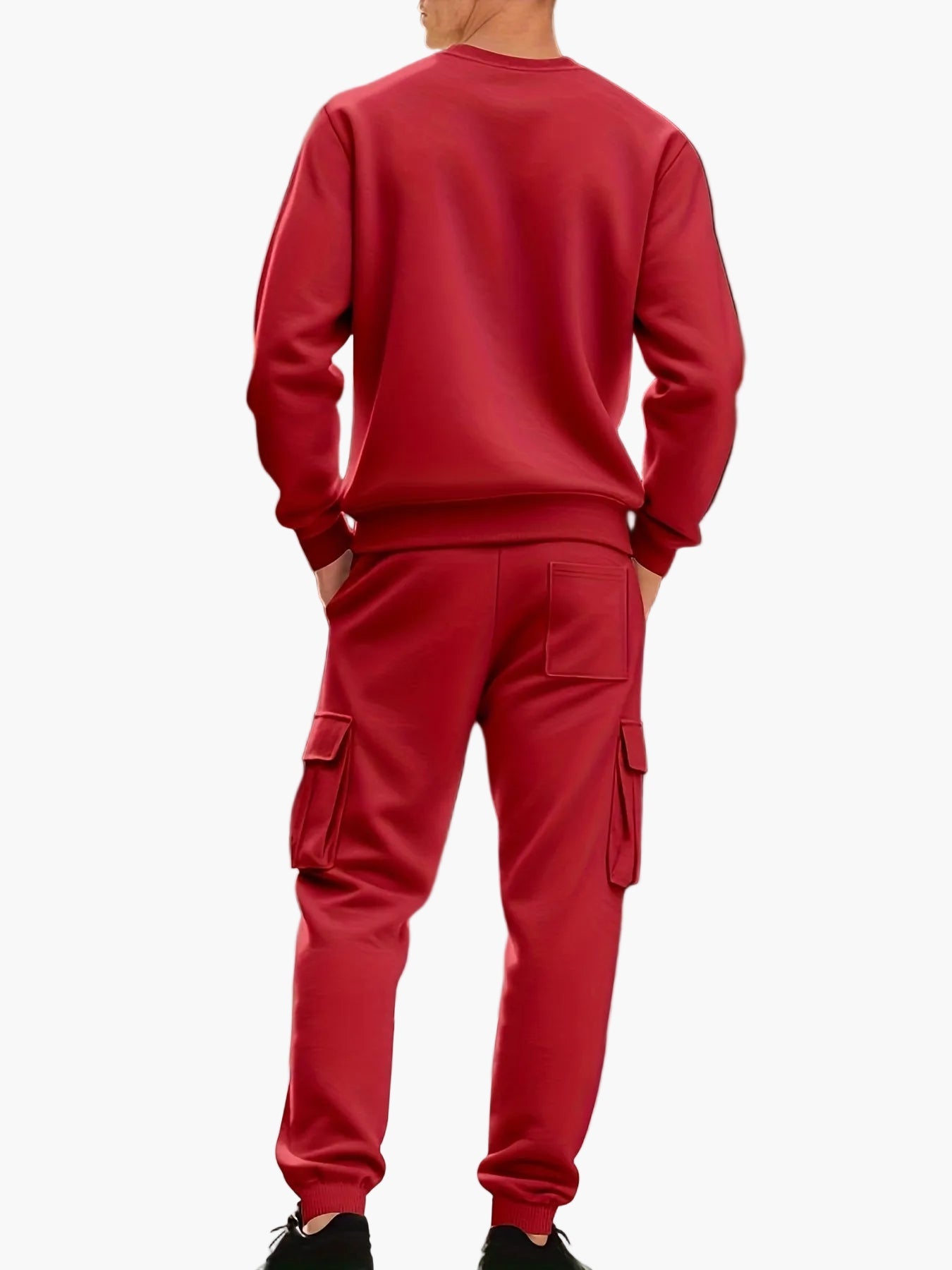 Herren Freizeit-Sportanzug Set mit Sweatshirt und Cargo-Jogginghose – Urbaner Zweiteiler für Alltag und Sport