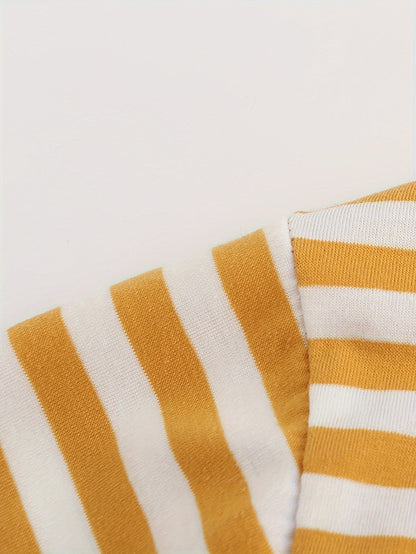 Striped long-sleeve crew-neck shirt for women and men