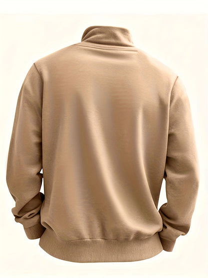 Herren Halb-Reißverschluss Pullover mit Brusttasche