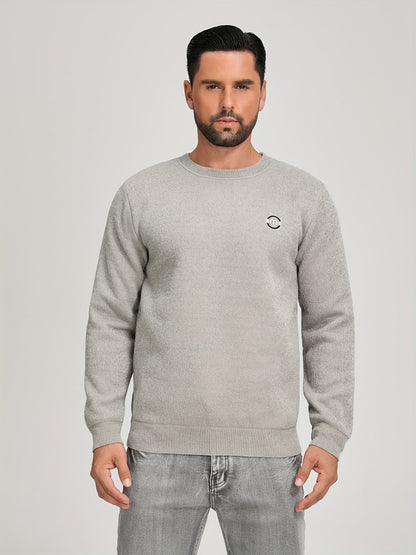 Unisex long-sleeve pullover with a crew neck and ribbed cuffs, lined