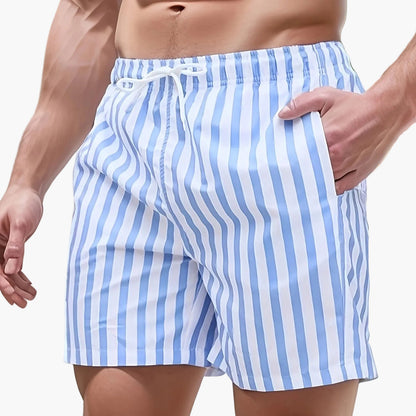 Men's Swim Trunks – Striped Swim Shorts in a Modern Casual Style for Beach and Pool