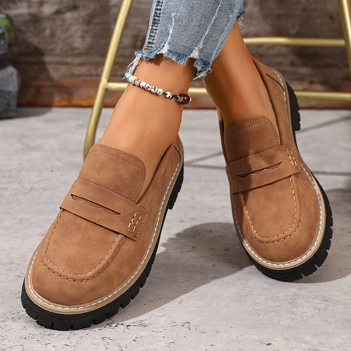 Women's Slippers with Platform – Fashionable Loafers for Everyday and Leisure Wear