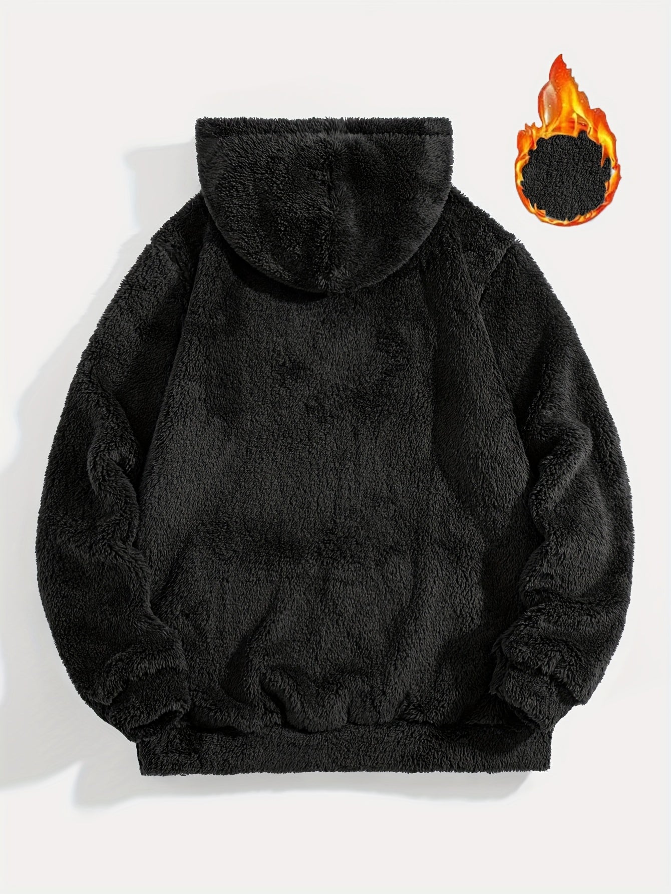 Unisex teddy fleece hoodie with a kangaroo pocket and hood