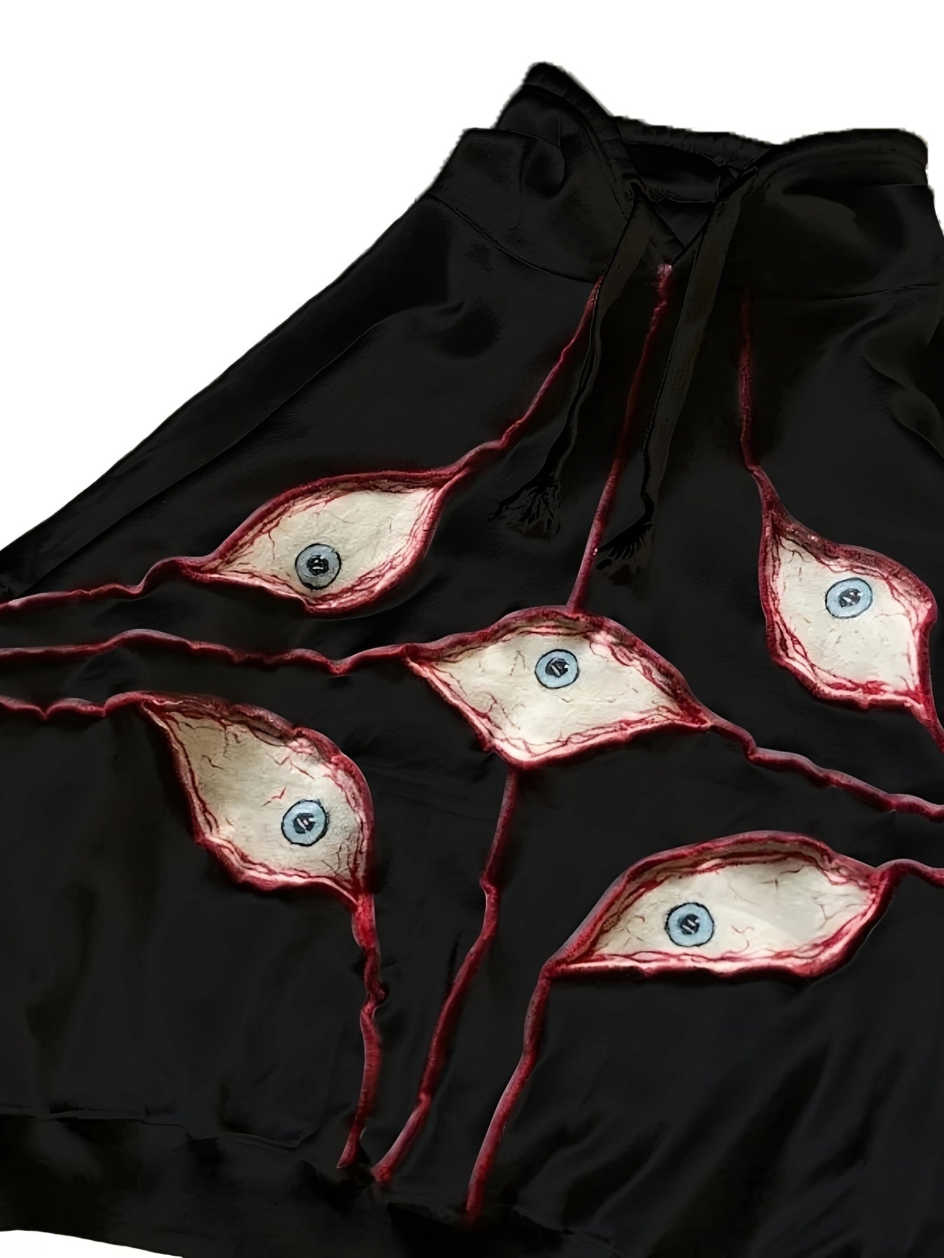 Hoodie with eye motif, relaxed fit, dark gray
