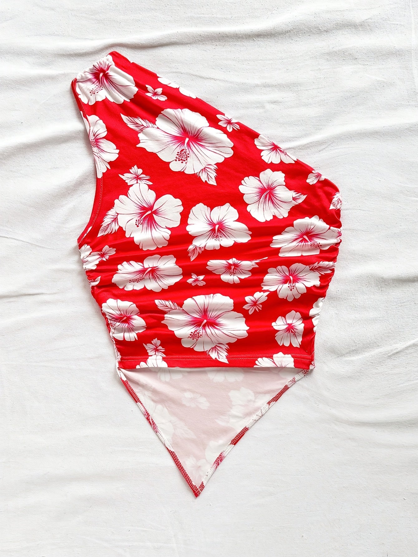 Women's One-Shoulder Swimsuit Elegant Floral Pattern for Spring & Summer