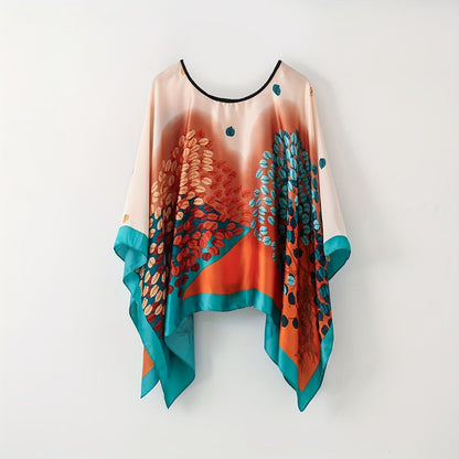 Women's Boho Poncho Tunic – Elegant Cover-Up for Beach and Leisure