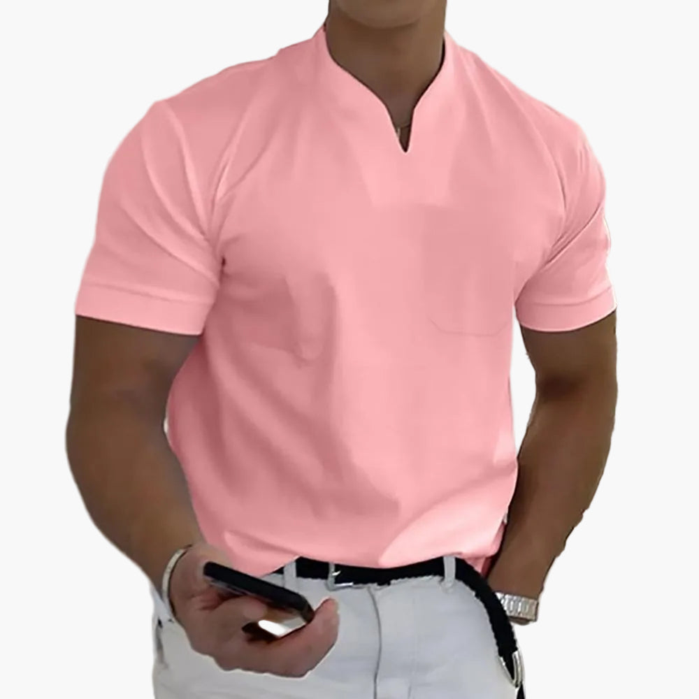 Men's Contemporary Polo Shirt – Stylish Short-Sleeved Shirt for Leisure & Office