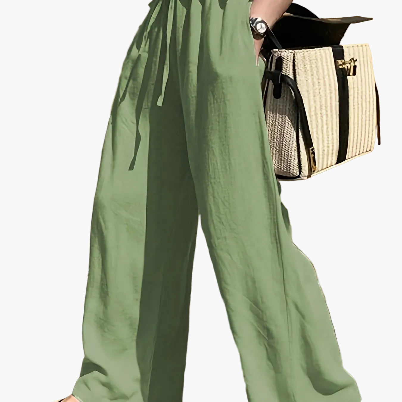 Damen Weite Freizeithose mit Kordelzug – Eleganter, Lässiger Style für Alltag und Urlaub