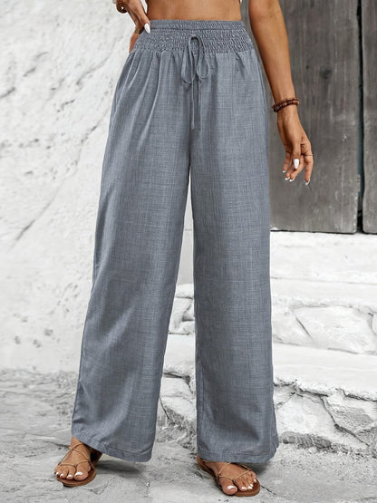 Women's Wide Elegant Pants with Elastic Waistband – Perfect for Everyday and Leisure
