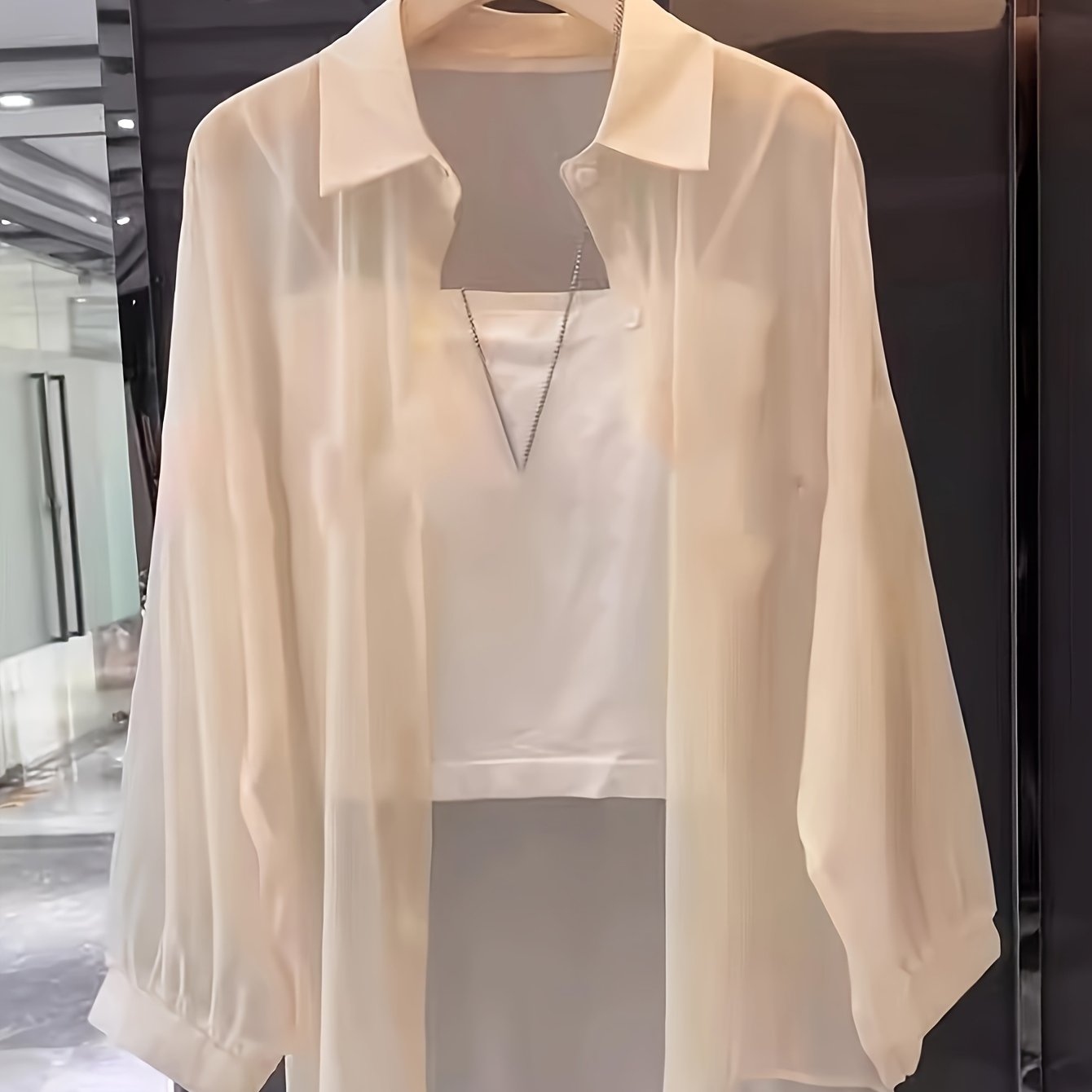 Women's Two-Piece Set – Elegant Shirt and Bandeau Top for a Modern Layered Look