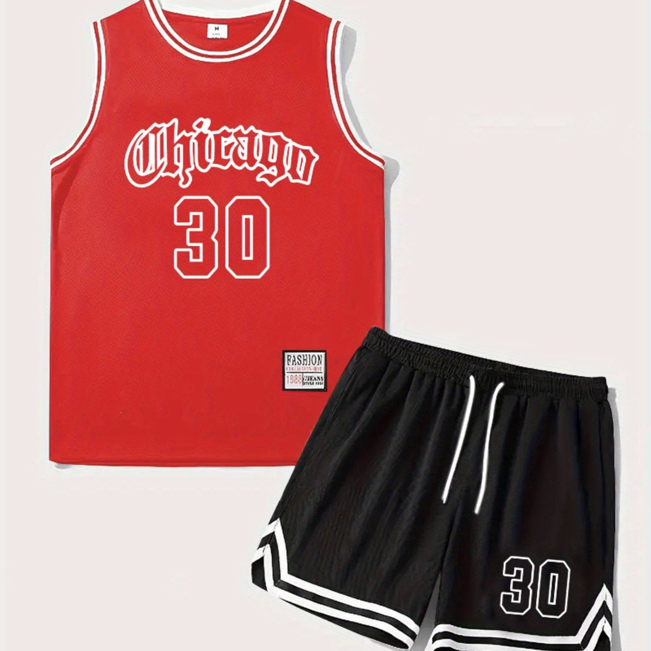 Men's Basketball Jersey Set Chicago 30 Sports Tank Top and Shorts for Fitness & Leisure
