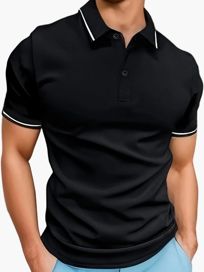 Herren Polo T-Shirt mit Kontrastkragen – Modisches Freizeitshirt für Alltag und Sport