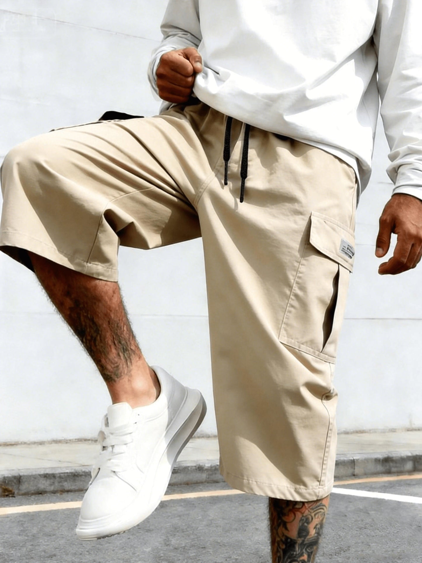 Herren Cargo Shorts Freizeit Knie-Länge mit Taschen – Lässige Streetwear für Alltag und Sport