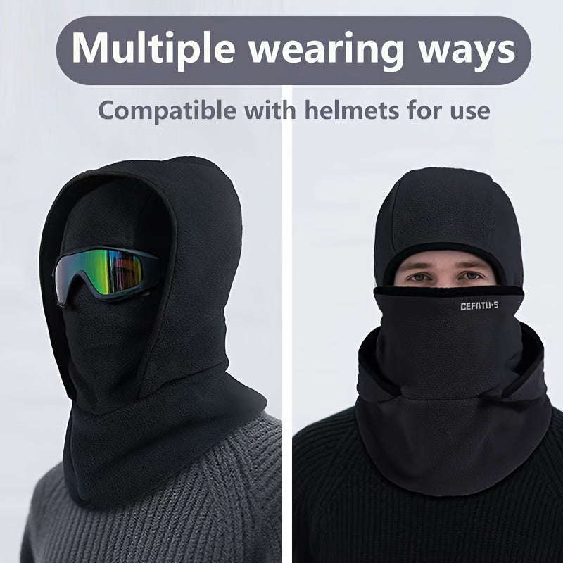 Fleece Balaclava Windproof Neck Warmer Hood Winter Hat