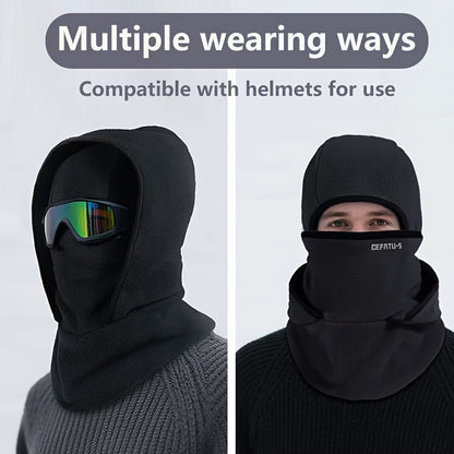 Fleece Balaclava Windproof Neck Warmer Hood Winter Hat
